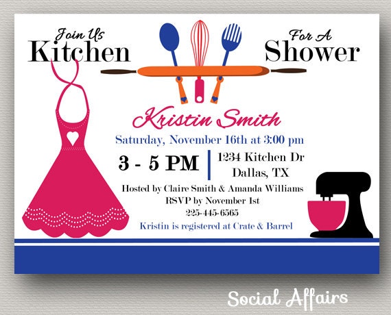 Kitchen Shower Invitation - DIY Printable Invitation Il_570xn