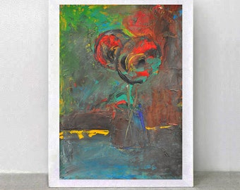Original oil Painting - Still Life with Tulips.Free Shipping
