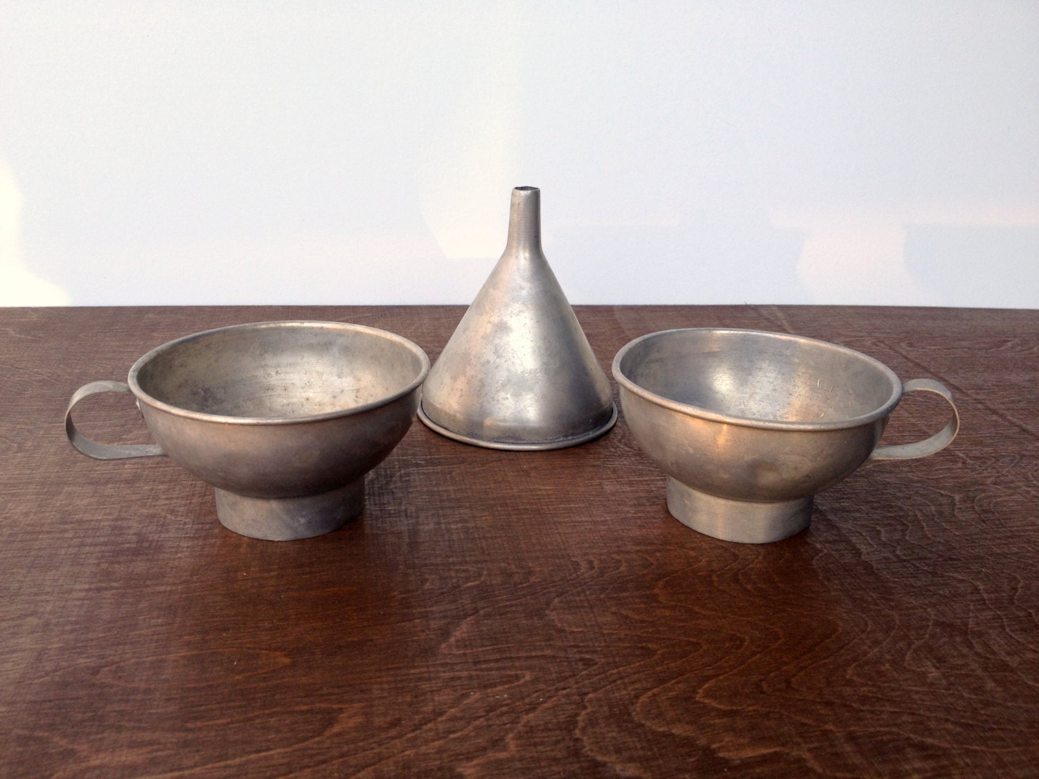 Vintage Aluminum Canning Funnels Wide Mouth and Narrow Set of