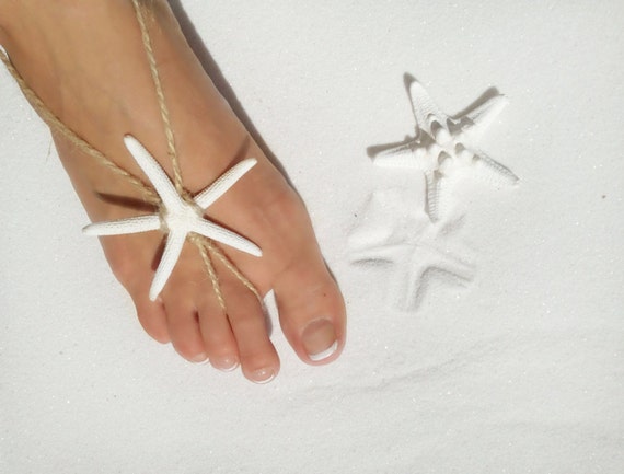 Starfish Barefoot sandals, handmade beach wedding sandles, anklet ...