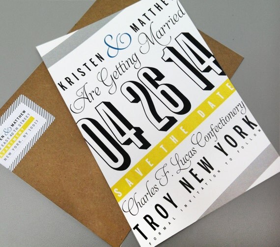 Items similar to Industrial Save the Dates on Etsy