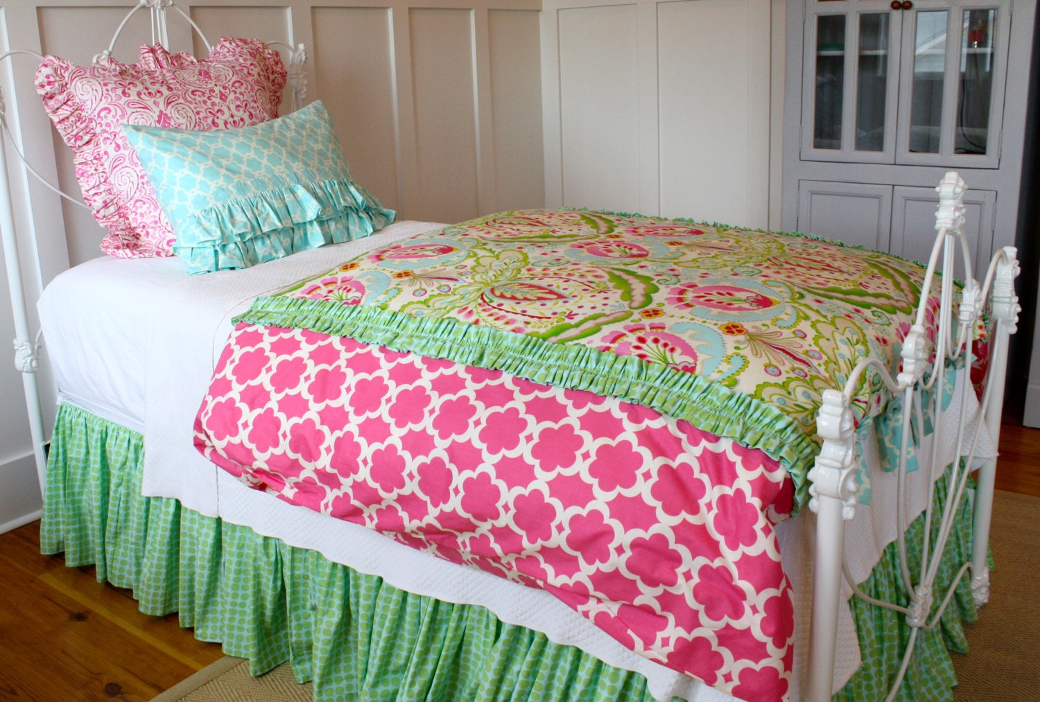 Beautiful Custom Grace TWIN 4pc Bedding by GritsandGraceBedding