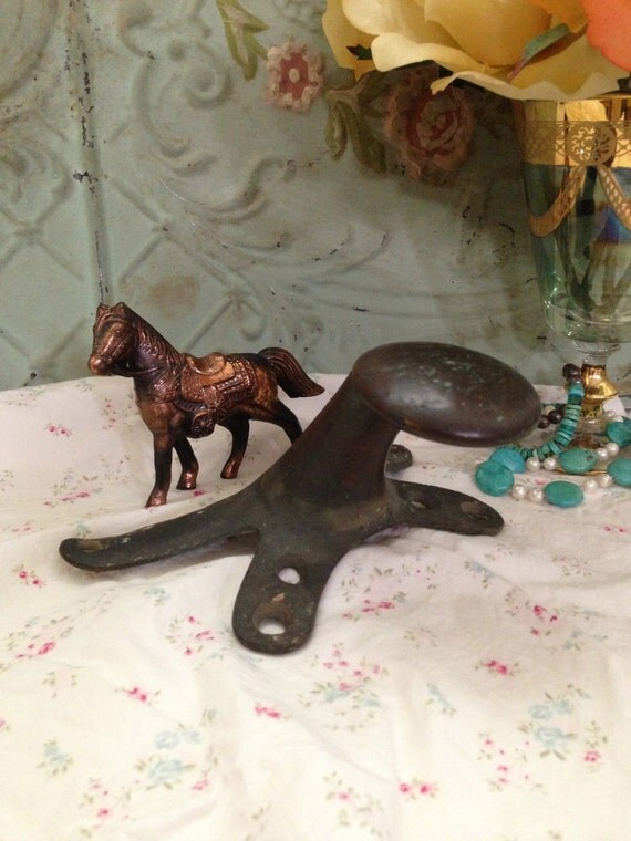 Antique Solid Brass Saddle Horn Form Vintage Western