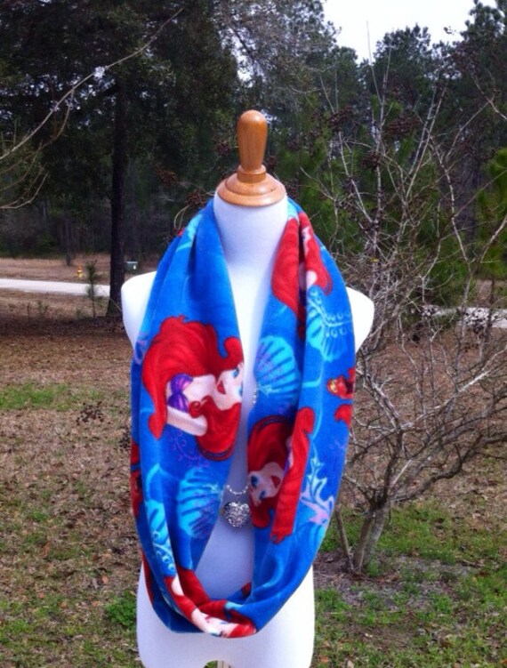 Little mermaid infinity scarf. Ariel fleece. One by Lisaspearls