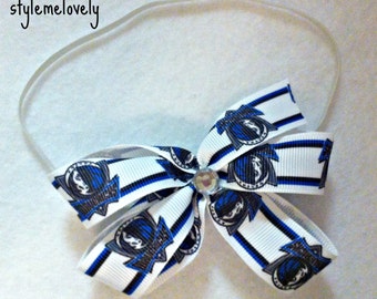 Dallas Mavericks Baby Girl Boutique Bow Elastic Headband