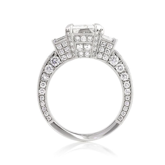 Items similar to 5.49ct Emerald Cut Diamond Engagement Anniversary Ring ...