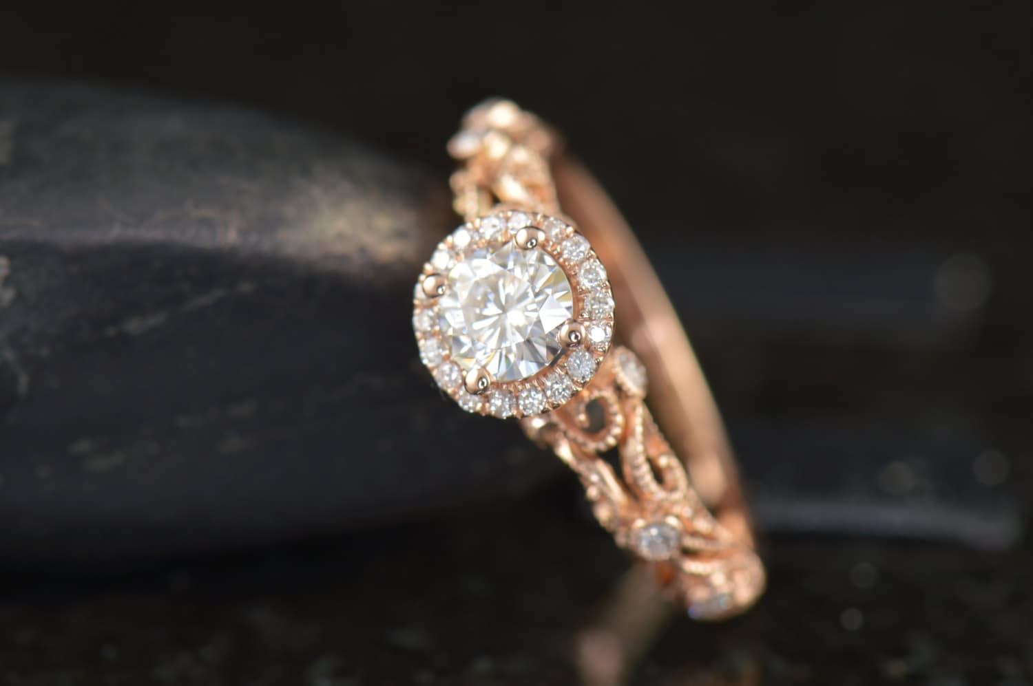 Bezel set engagement ring etsy