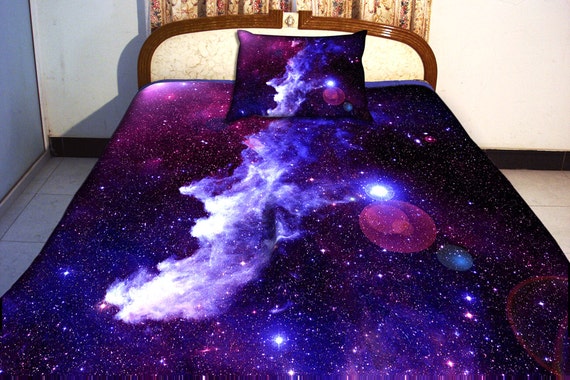 Galaxy bedding set two sides printing galaxy twin quilt cover galaxy ...