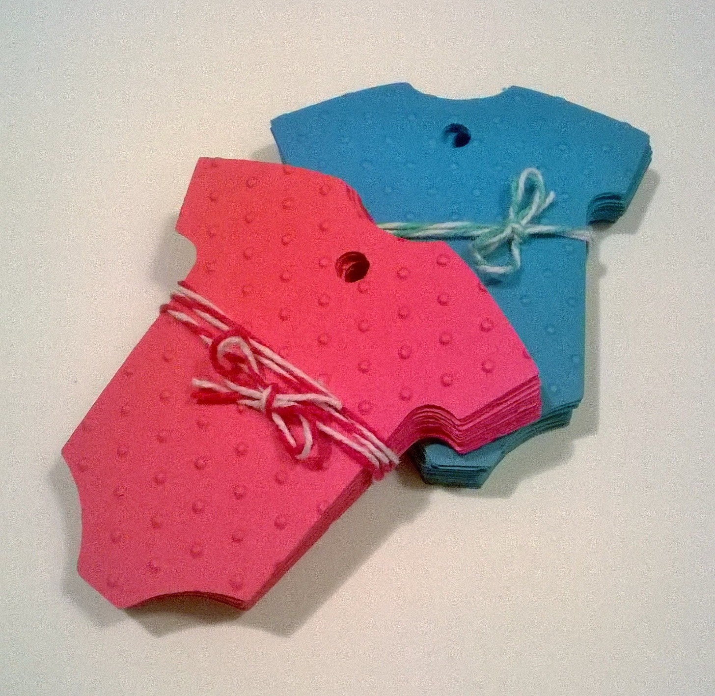 Onesie gift tags embossed set of 16