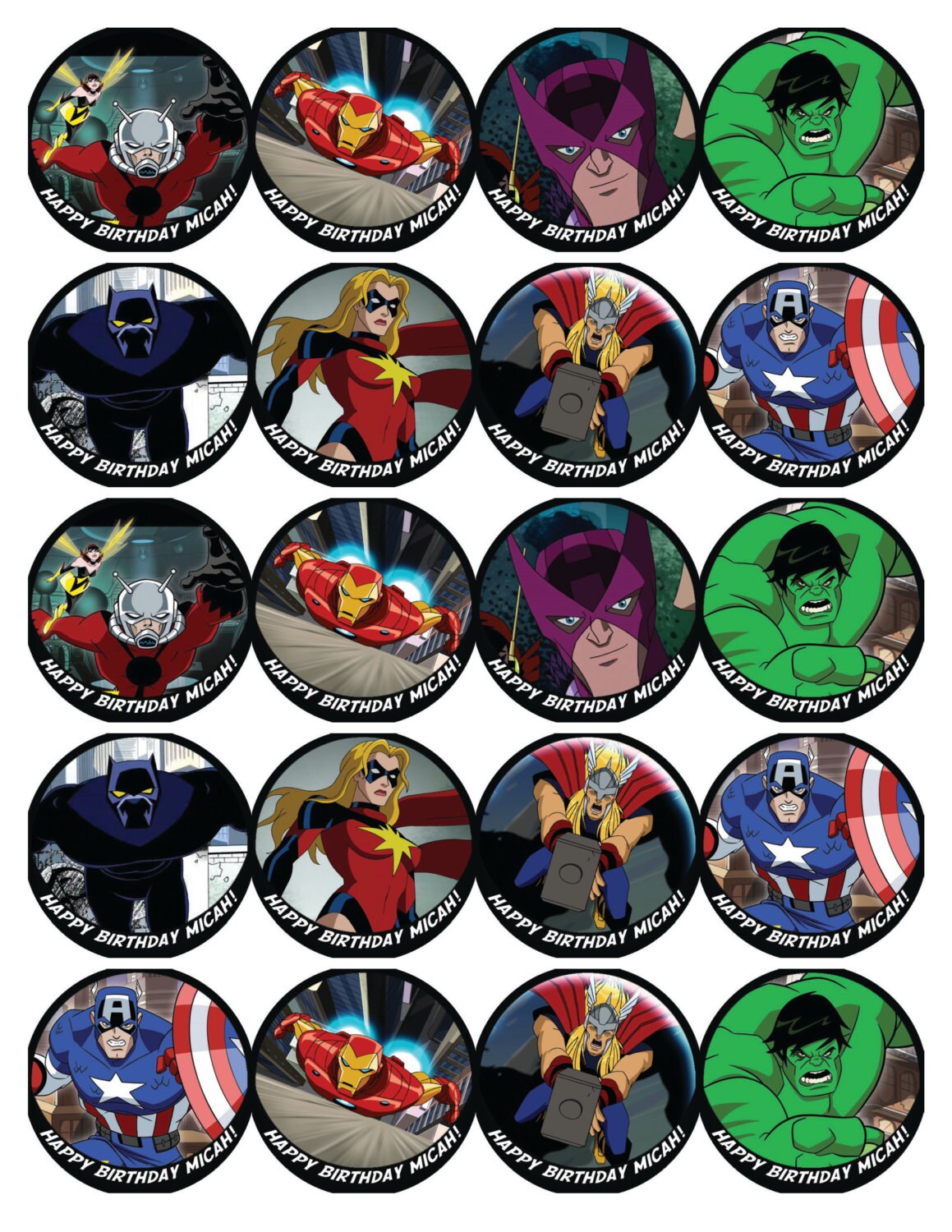 Avengers Photo Birthday Printable Cupcake Tags Captain Avengers Photo Birthday Printable Cupcake Tags Captain