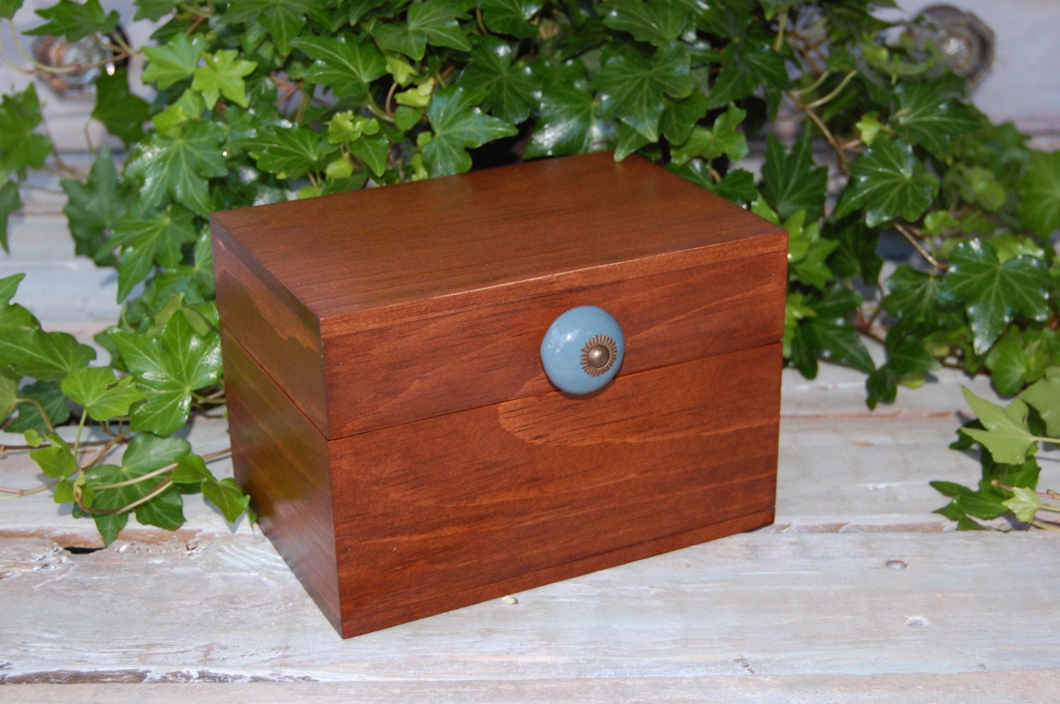 Rustic Handcrafted Large Recipe Box/ Wood Recipe Box/ Rustic