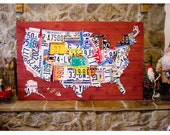 Large United States License Plate Map