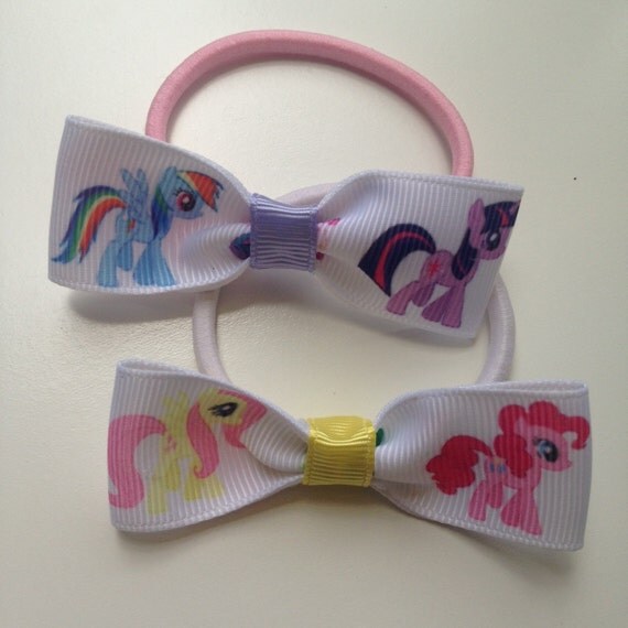 My Little Pony Hair Bow Elastic Hair Ties Birthday Party