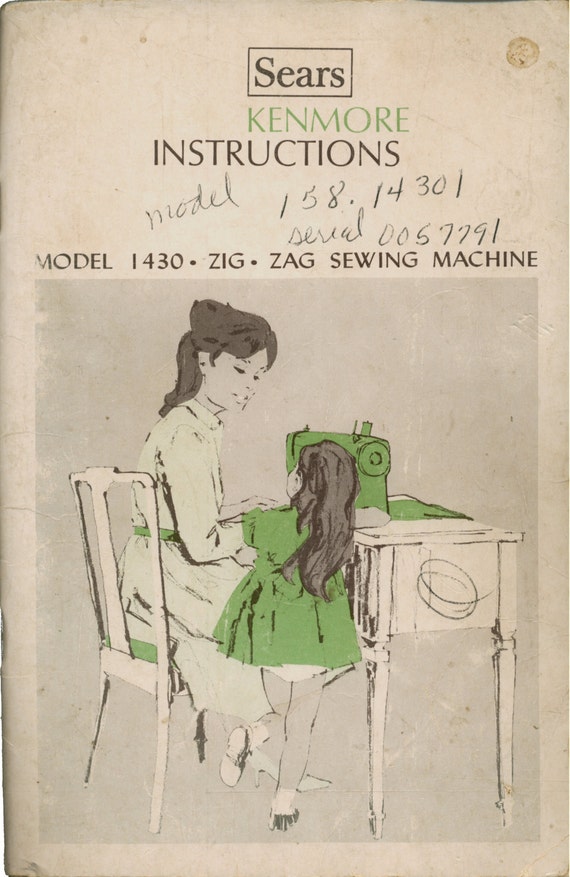 Items similar to Sears Kenmore Zig Zag Sewing Machine Model 1430