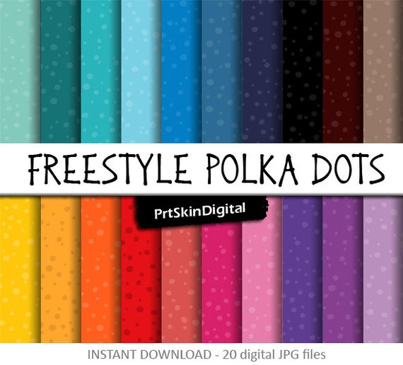 Polka Dots Digital Paper, 20 sheets, Polkadot, Dotted Paper, Digital Background, INSTANT DOWNLOAD, scrapbooking, invitations, cards, crafts Il_570xn