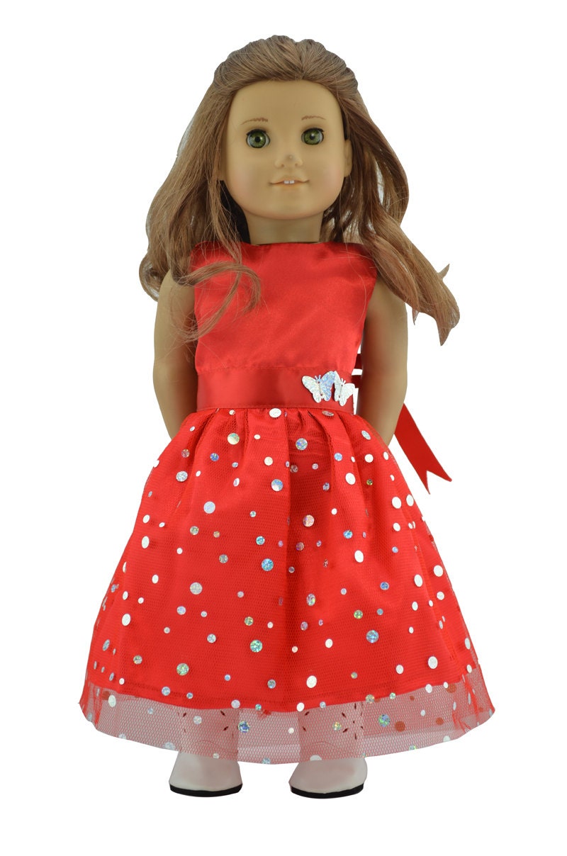 18'' American Girl Doll Clothes Red Party Dress by greatdeal4girls