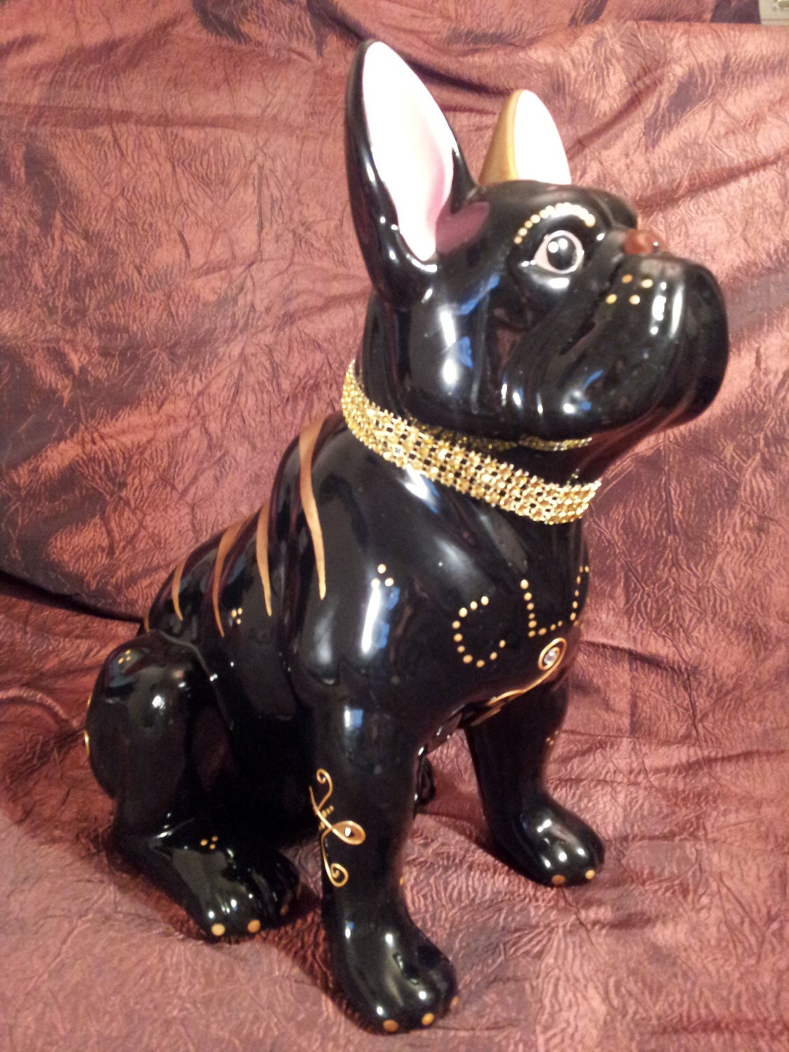 Statue French Bulldog ceramic Cloé handpainted