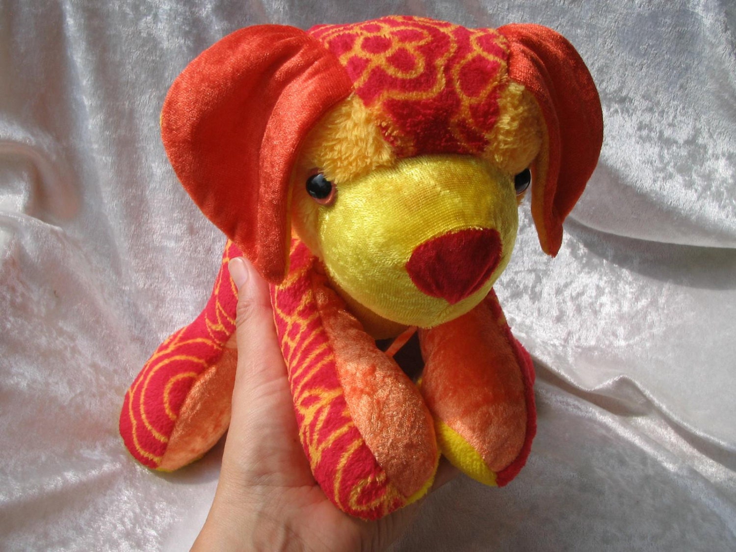 RED Orange TERRIER PUPPY stuffed dog plush soft toy handmade