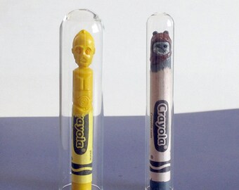 Glass Tubes for Displaying Carved Crayons