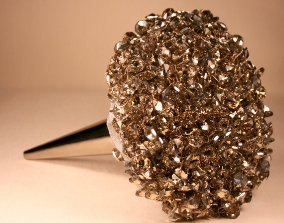 330 New bridal bouquet display stand 935 Champagne Crystal Bridal Bouquet with display stand 