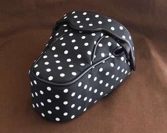 DSLR Camera Bag Case : B&W Polka dot