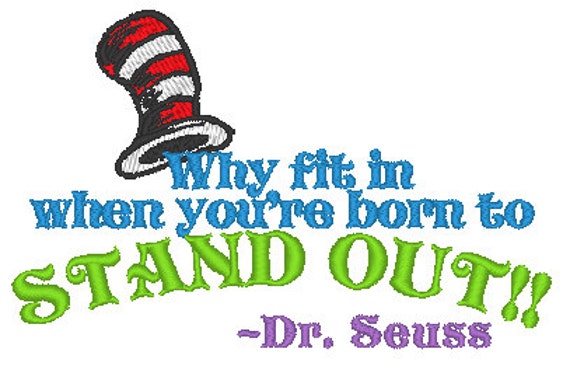 Dr. Seuss Embroidery Quote Machine Embroidery Design