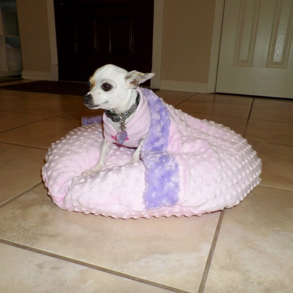 Teacup Dog Bed Cat Bed Burrow Dog Bed Size 20 Pink by Kossitas