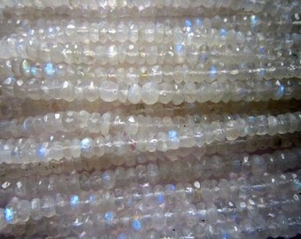 13 inch Rainbow Moonstone Faceted rondell beads 6mm-7mm