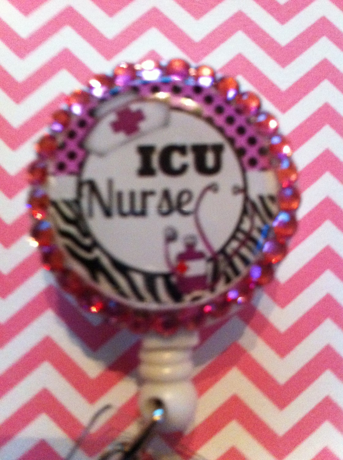 ICU NURSE ID Badge Reel Holder by BadgeGlam on Etsy