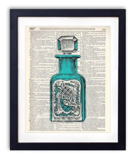 Items similar to Vintage Perfume Bottle (3) Upcycled Dictionary Art