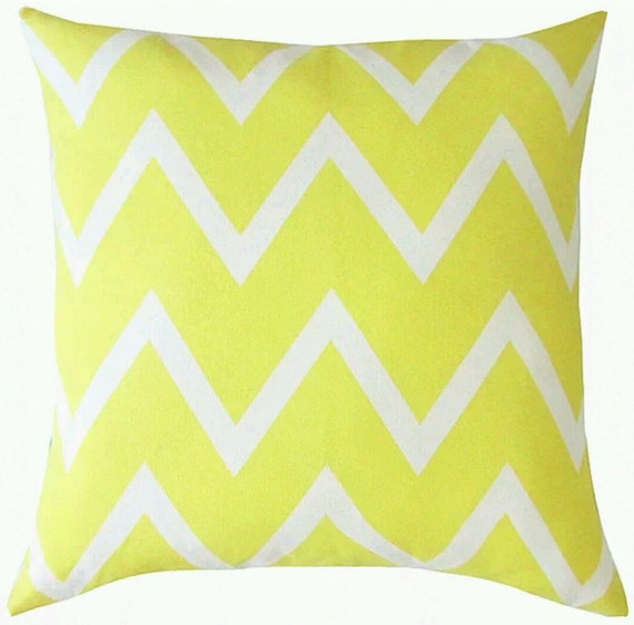Chevron Decorative Pillow Cover Yellow Pillow by LovesChicPillow