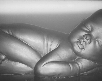 Ros Shcramm's Baby- Silicone mold, Baby mold/mould. Actual baby is 3 1/4 inches in length and 1 1/2 inches wide. B11