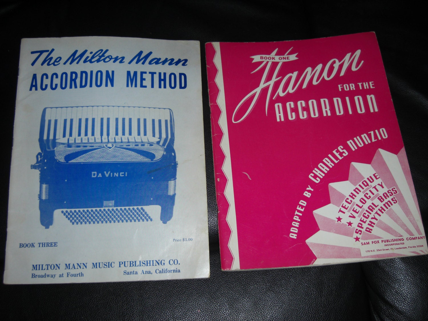 Vintage Accordion Music Books Set of 2 Milton Mann and Hanon