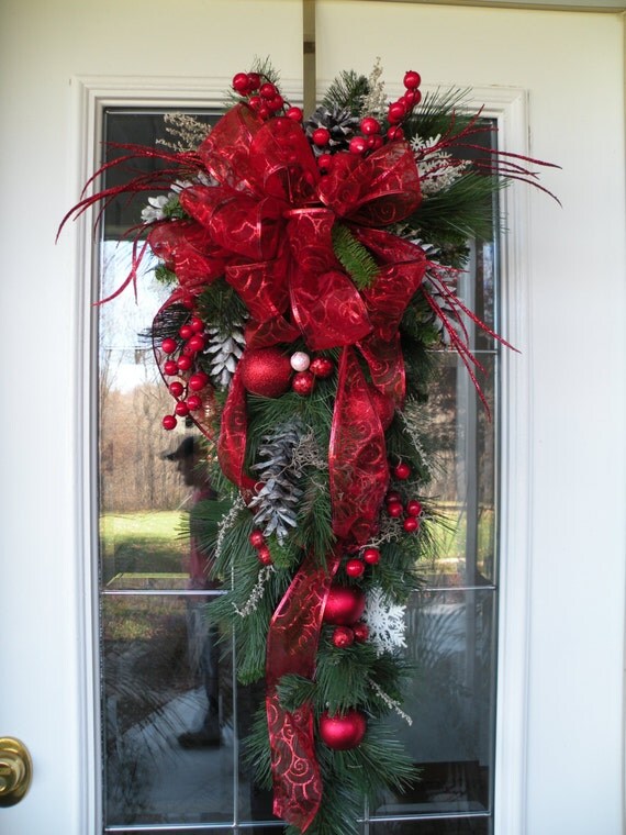 christmas door swag christmas teardrop swag by christmas door swag christmas teardrop swag by