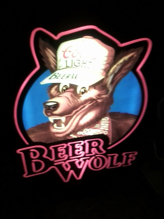 Items similar to Vintage 1986 Coors Beer Wolf Beer Light on Etsy