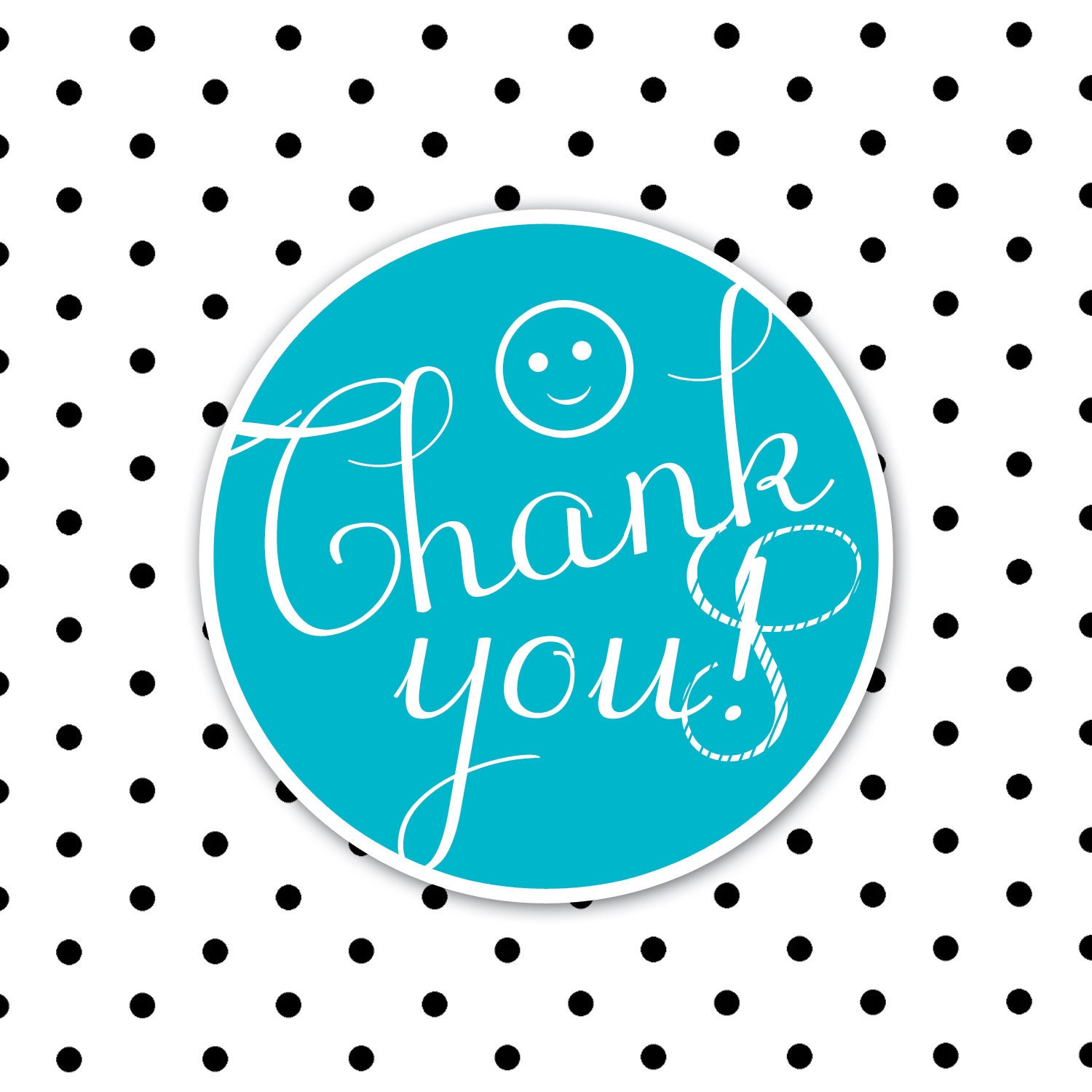 Round Thank You Label