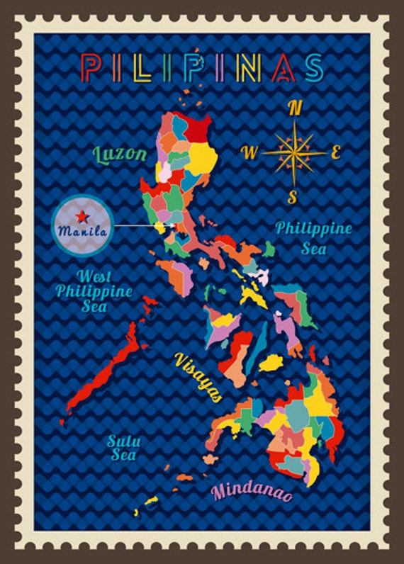 Items similar to Map of the Philippines postcard set on Etsy