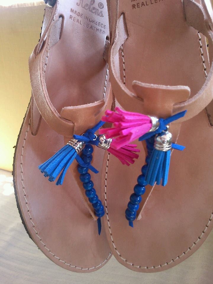 Decorated Handmade leather sandals by ChristysInspirations on Etsy