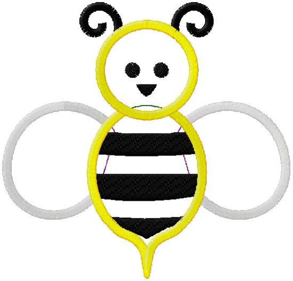 Bumble Bee Applique Embroidery Design