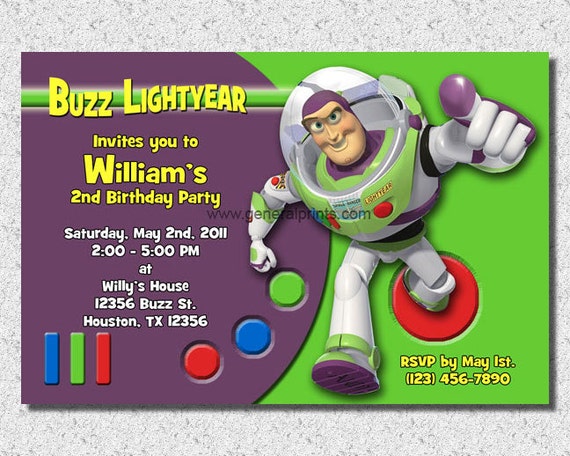 buzz lightyear party invitations