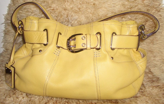 tignanello yellow leather handbag