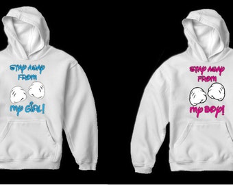 Couple Matching Hoodies - Stay Away From My Boy & Girl - White - S-XXL ...