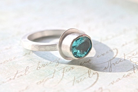 Paraiba Apatite Sterling Silver Ring - Gemstone - Eco-Friendly ...