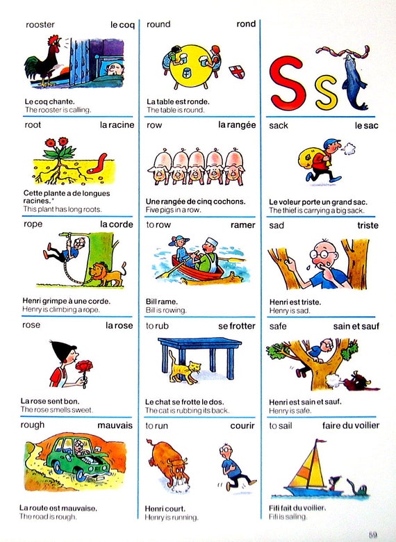 Alphabet Dictionary Page The Letter S 1986 Vintage English