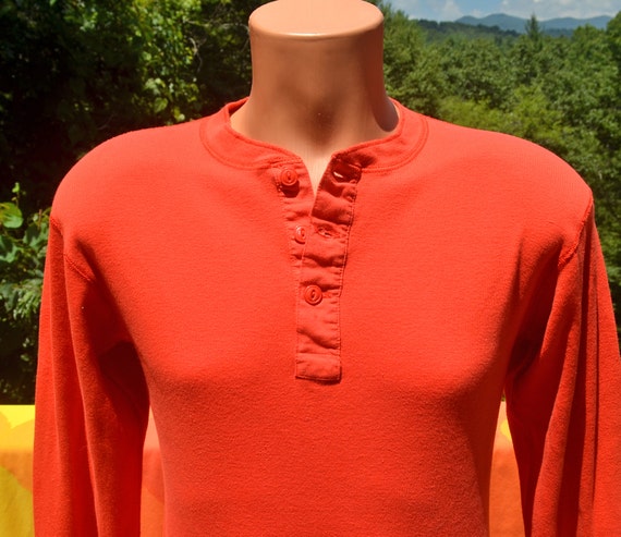 70s vintage henley undershirt BRITCHES red crew river drivers