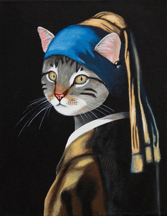 The Cat With The Pearl Earring Fine art print of original