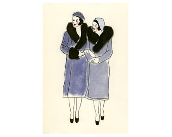 Art Deco Wall Art - Art Deco Print - Art Deco Decor - Friends - 8.3" X 11.8" art print