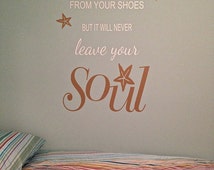 Beach decor decal words you can shake the sand from your shoes vinyl ...
