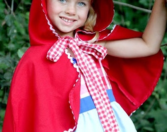 Little Red Riding Hood CAPE Storybook red CAPE for girls perfect to accent your Red Riding Hood costume