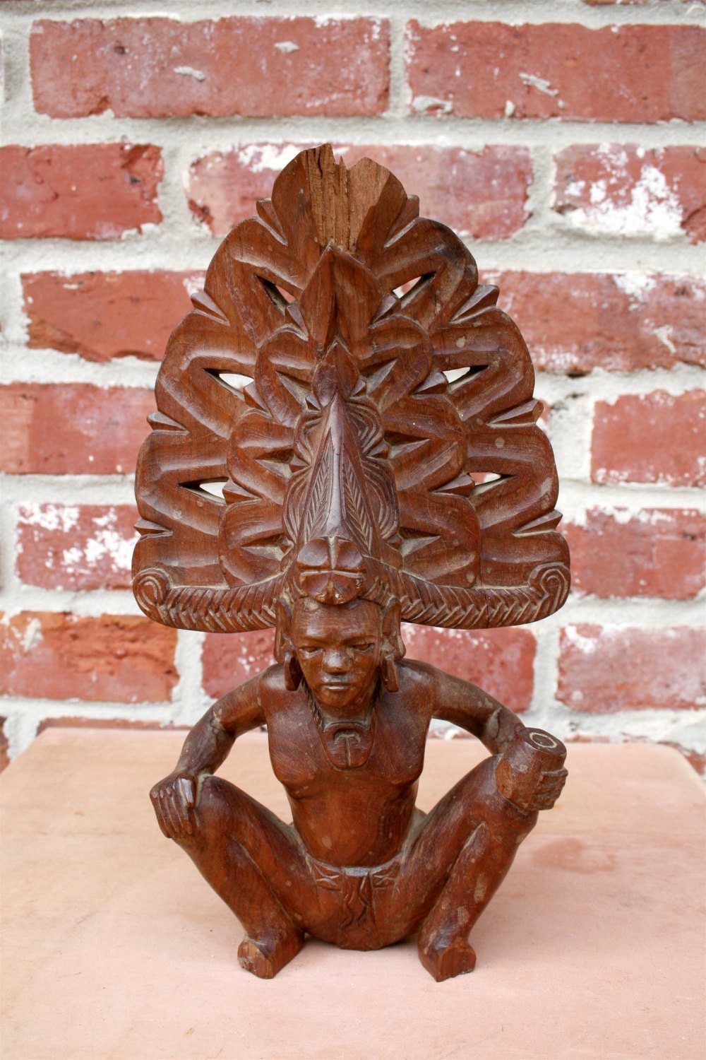 vintage wood carved figures